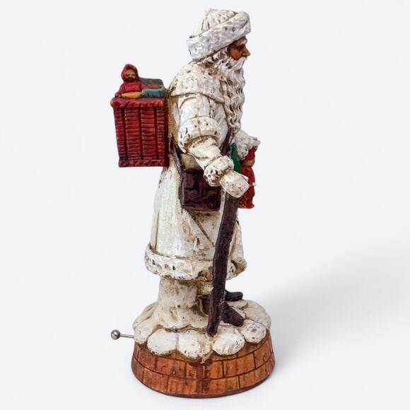 VTG 80s 1989 Enesco St Nicholas Santa Music Box Figurine Plays Jolly Old St Nick - Picture 6 of 12